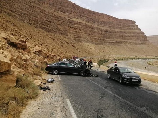 عاجل حادثة سير خطيرة بالطريق الوطنية رقم 13 باتجاه مدينة الريش