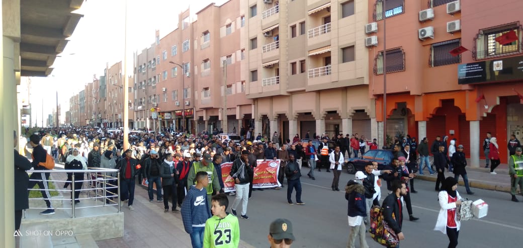 ورزازات: انزال مكثف للأساتذة المتعاقدين في مسيرة احتجاجية