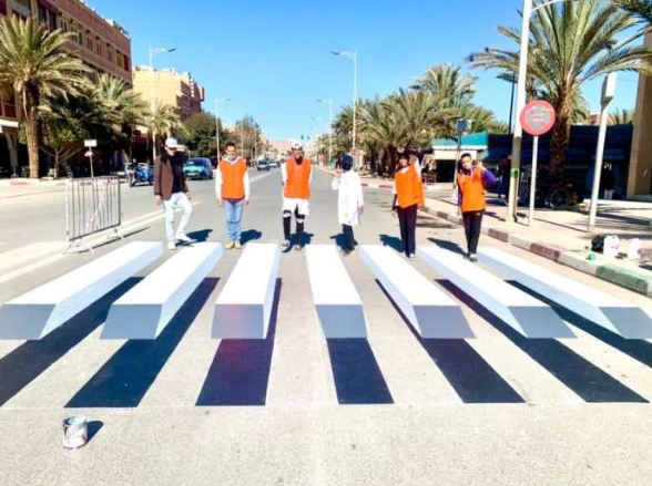 ممرات للراجلين بتقنية 3D بالرشيدية